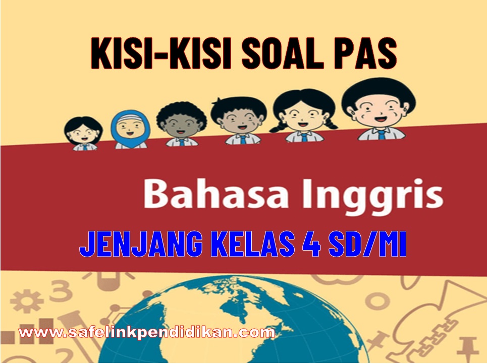 Kisi-kisi PAS Bahasa Inggris Kelas 4 SD/MI