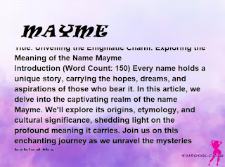 meaning of the name "MAYME"