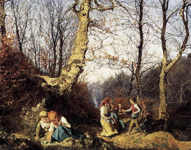 Ferdinand Georg Waldmuller - Primavera temprana en los bosques de Viena - 1864