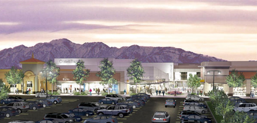 rendering of new additions to FASHION PLACE MALL. On the right