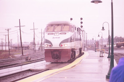 Amtrak Cascades F59PHI #467 in Vancouver, Washington, in Early 1999