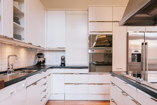  Desain dapur hitam  putih minimalis modern Info Desain  