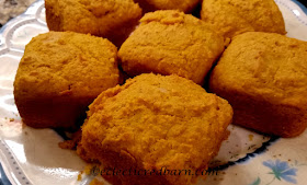 Pumpkin Cornbread Muffins. Share NOW. #muffins #pumpkin #eclecticredbarn