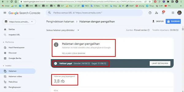Halaman Dengan Pengalihan di Google Search Console