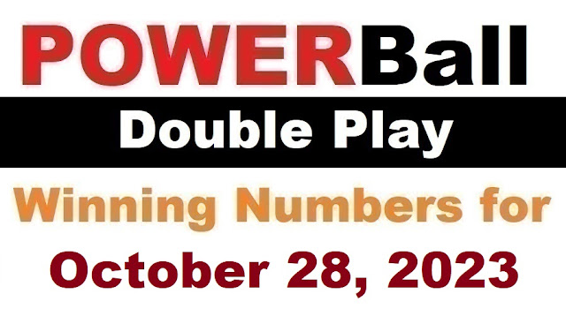 PowerBall Double Play Winning Numbers for October 28, 2023