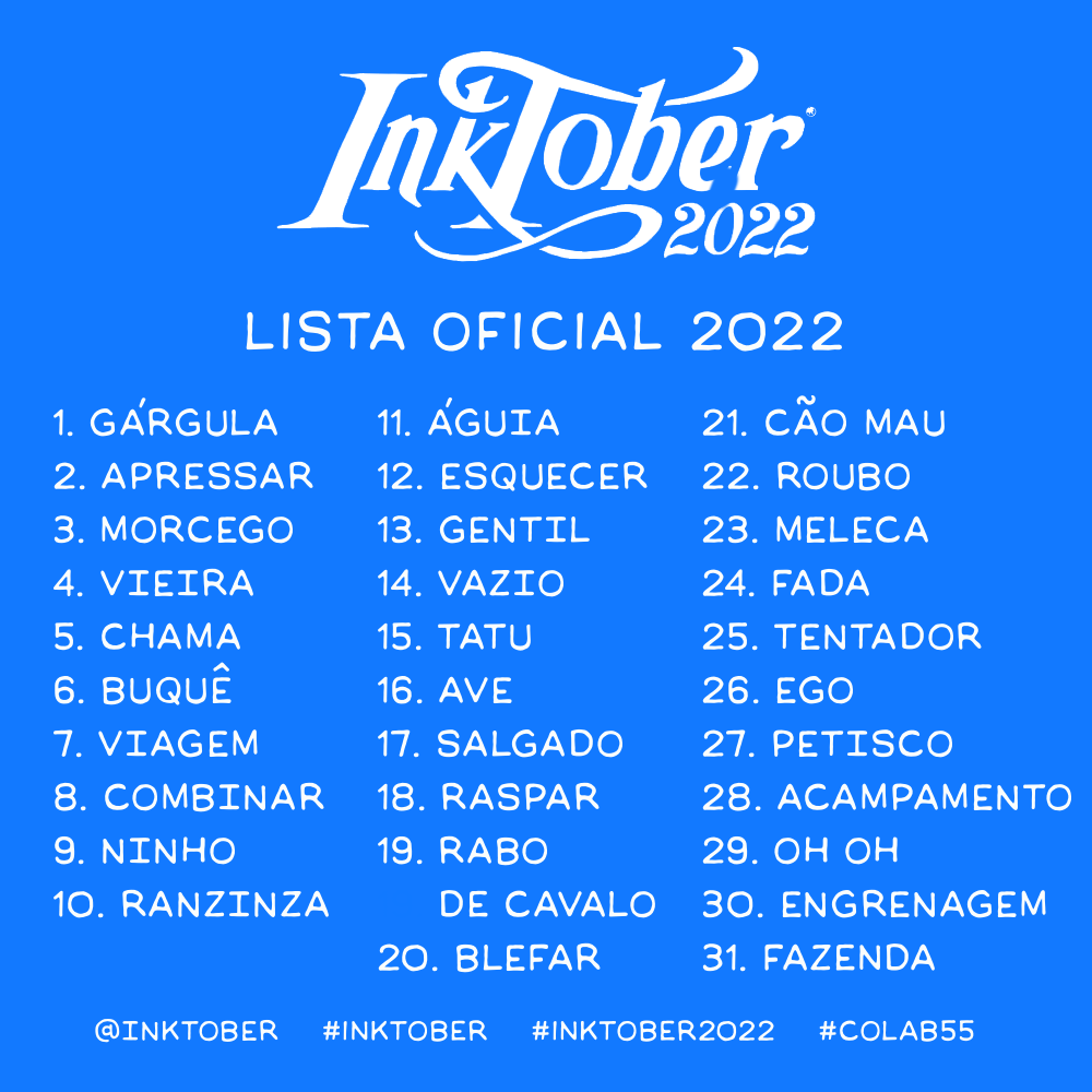 Inktober 2022 traducción al Portugués