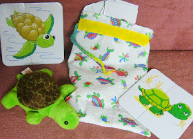 Turtle themed Operation Christmas Child shoebox.