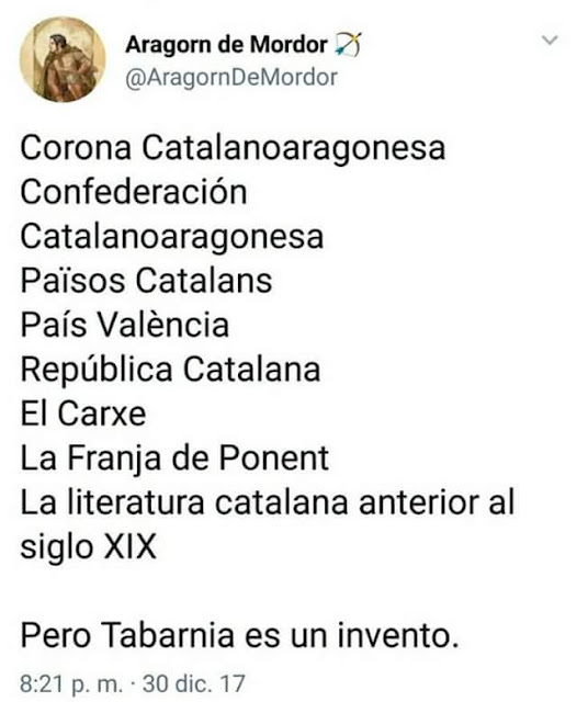 Corona catalanoaragonesa , Països Catalans, País Valencià, República catalana, El Carxe, la franja de ponent , literatura catalana anterior al siglo XIX, pero Tabarnia es un invento.