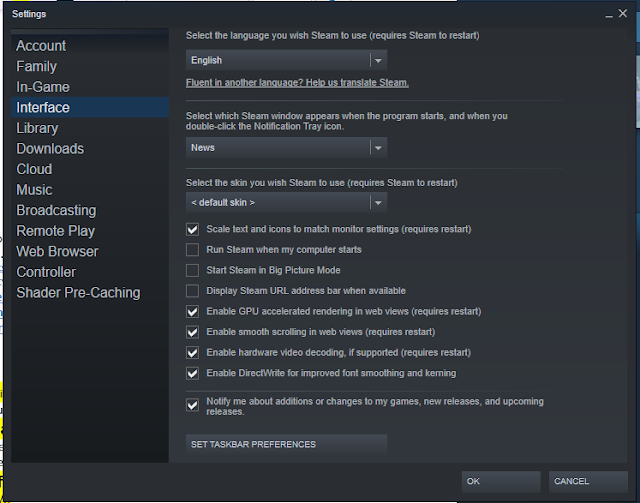 Steam dialog box showing where you can uncheck to disable the steam sales dialog box.