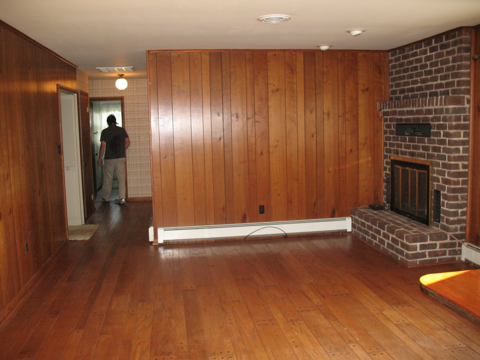 Lara and Bill: Painting wood paneling- The den project