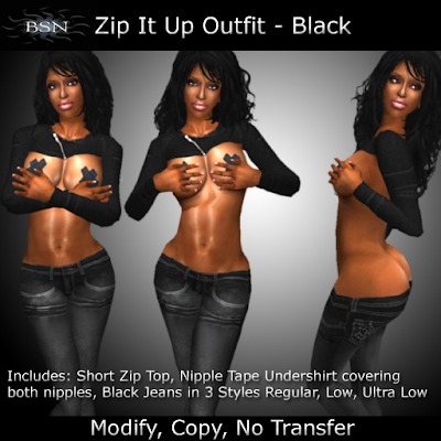 BSN Zip It Up Outfit - Black