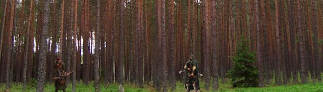 Bandits emerge from the trees on the way to the Caves of Chaos.