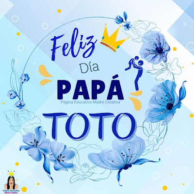 Solapín Feliz Día del Padre - Nombre Toto para imprimir gratis