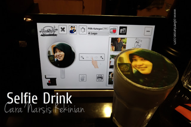 selfie drink, foto dalam minuman, kopi raya