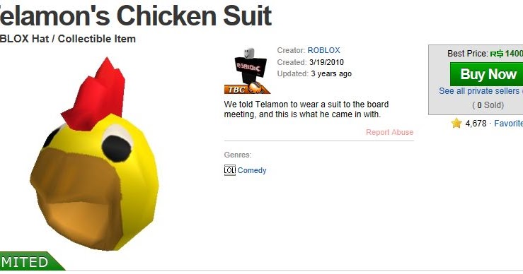 Unofficial Roblox Telamon S Other Chicken Suit - telamon's chicken suit roblox