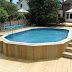 Solid above Ground Pool Deck Ideas with Wooden Edge