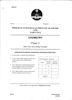 PERCUBAAN SPM KEDAH KIMIA 2012 KERTAS 1, 2 DAN 3 ~ GEREK 