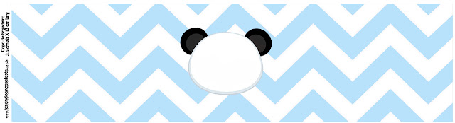 Panda in Light Blue Chevron and Black Polka Dots: Free Printable Candy Bar Labels.