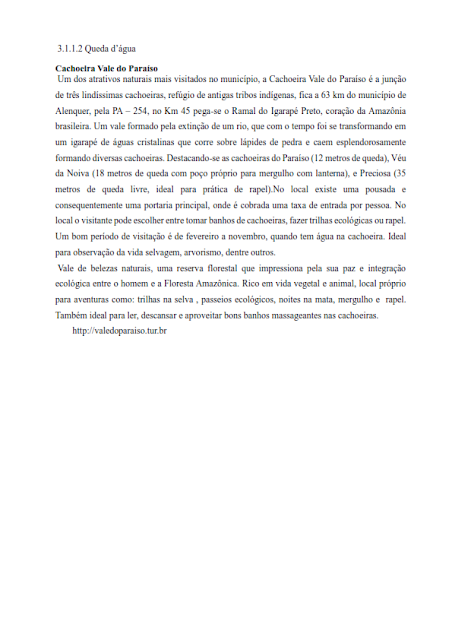 INVENTÁRIO DA OFERTA E INFRA ESTRUTURA TURÍSTICA DE ALENQUER – PARÁ – AMAZÔNIA – BRASIL - 2017