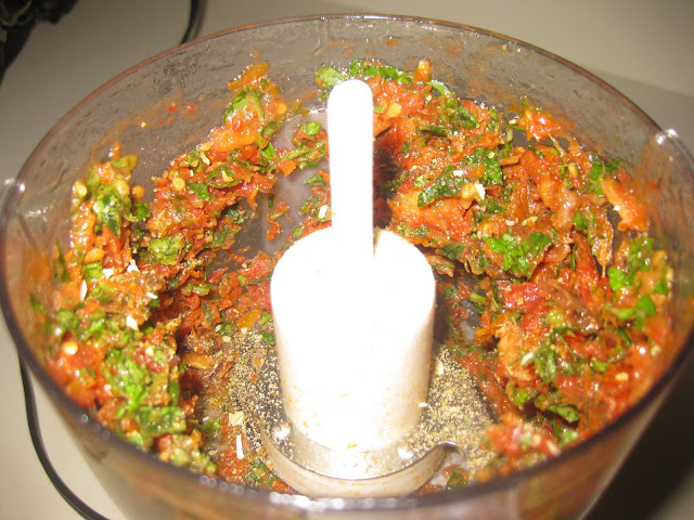 food processor with salsa--