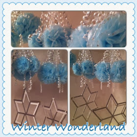 Craft snowflake, star pompanders easy winter or party decorations 