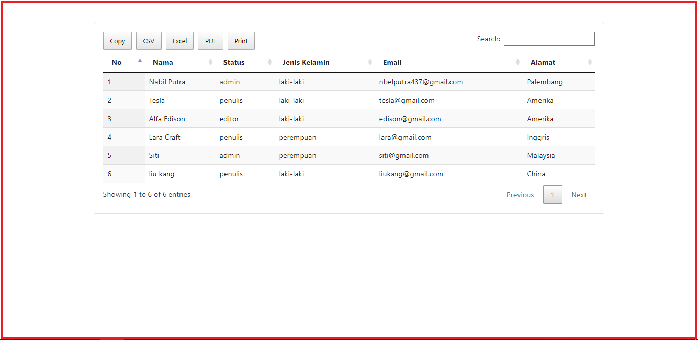 membuat datatable export