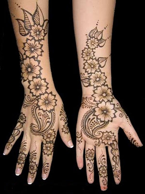 Beautiful Arabic Henna For Bridal & EID By Falguni Rajpara 2013 Images For Legs Designs 3 Pics HD