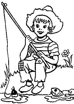 transmissionpress: Fishing Pole - Kids Coloring Pages