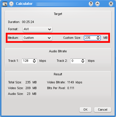 Avidemux Calculator