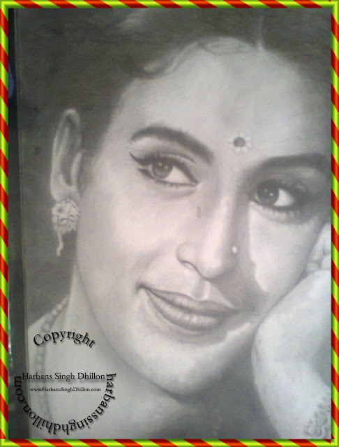 Pencil Sketch Of Nutan (Actress)