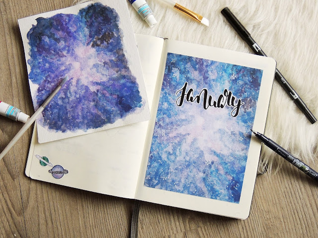 bullet journal monthly cover page januar glitter is the new black