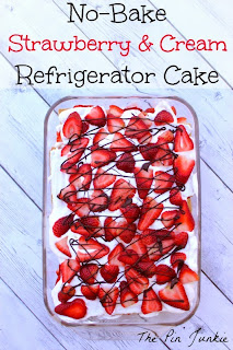 strawberry and cream no bake refrigerator cake recipe