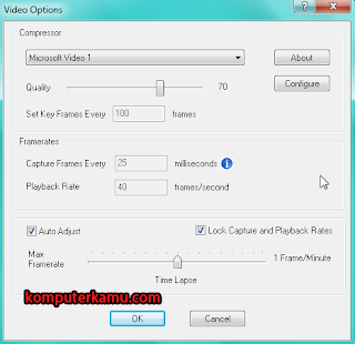 setting video default camstudio