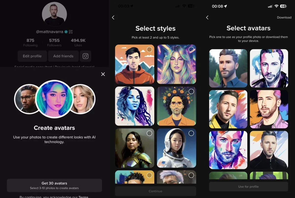 L'Intelligenza artificiale creerà il tuo nuovo avatar su TikTok