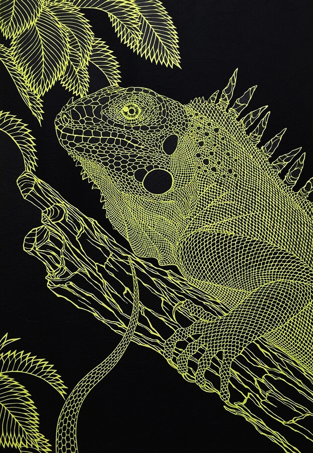 11-guana-green-paper-animals-drawing-masayo-fukuda-www-designstack-co