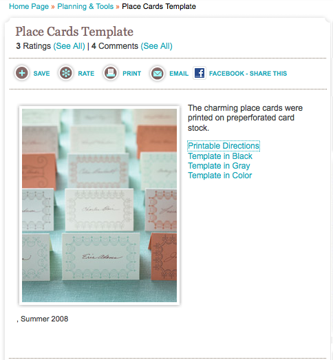 Go to the Place Cards Templates Page on MarthaStewartcom and select 