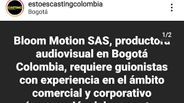 BOGOTÁ: Se buscan GUIONISTAS con experiencia en el ámbito comercial y corporativo