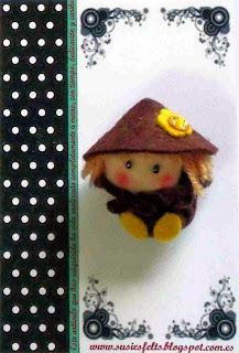 Susies, elves, broches, fieltro, muñecas, duendes, handmade