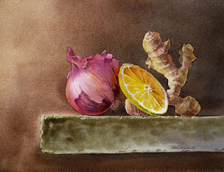 watercolor realism Old Masters Dutch stilllife style