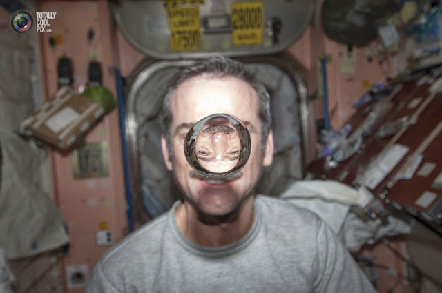 Канадский астронавт Кристофер Хэдфилд и капля воды. (NASA NASA/REUTERS)