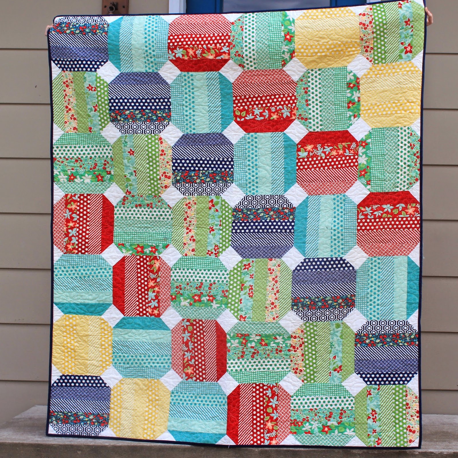 Jelly roll quilt using Moda's April Showers