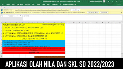 APLIKASI OLAH NILA DAN SKL SD 2022/2023