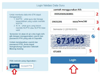 cara yang ketiga dengan metode pilihan NUPTK/NIK/NRG