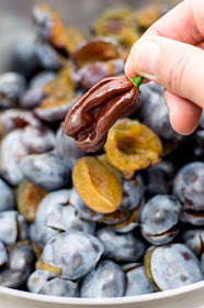 Plums and chocolate habanero chili for plum jam with chili