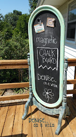 Magnetic Cheval Mirror Chalkboard via http://deniseonawhim.blogspot.com