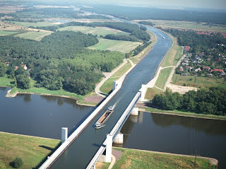 river over river in germany, canal on river