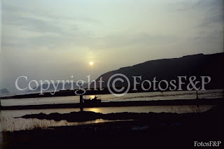 Puesta de sol en la desembocadura del Río Nalón