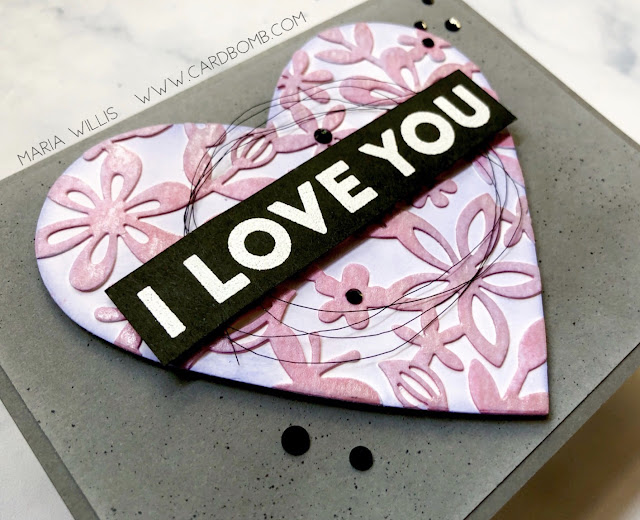 #mariawillis, #cardbomb, #cards, #cardmaking, #handmade, #handmadecards, #heroarts, #heart, #valentinesday, #stamp, #ink, #paper, #art, #fancy, #diecut, 