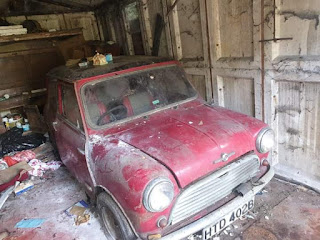 BarnFind Mini Cooper Inside Old Garage