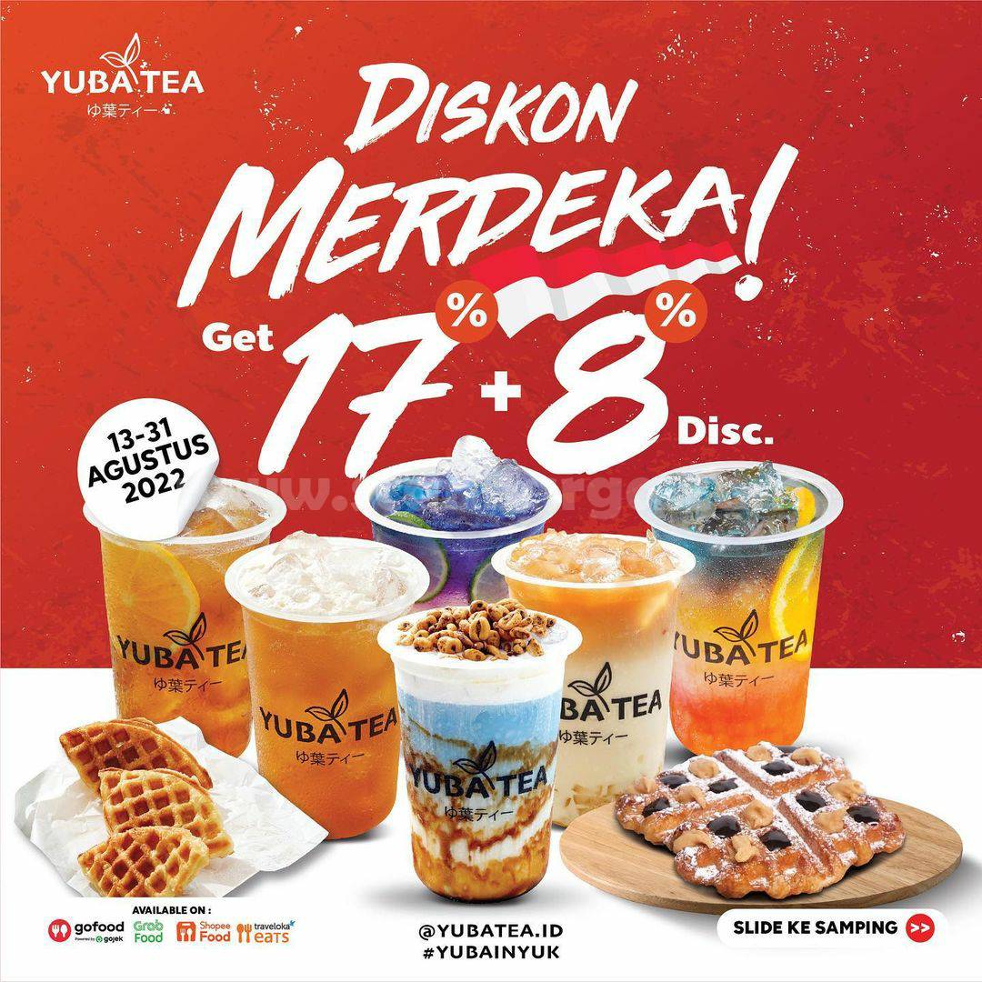 YUBA TEA Promo MERDEKA! Dapatkan Diskon 17% + 8%